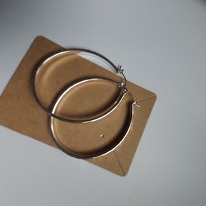 Polished hinged post round hoop earrings. See last pic for size